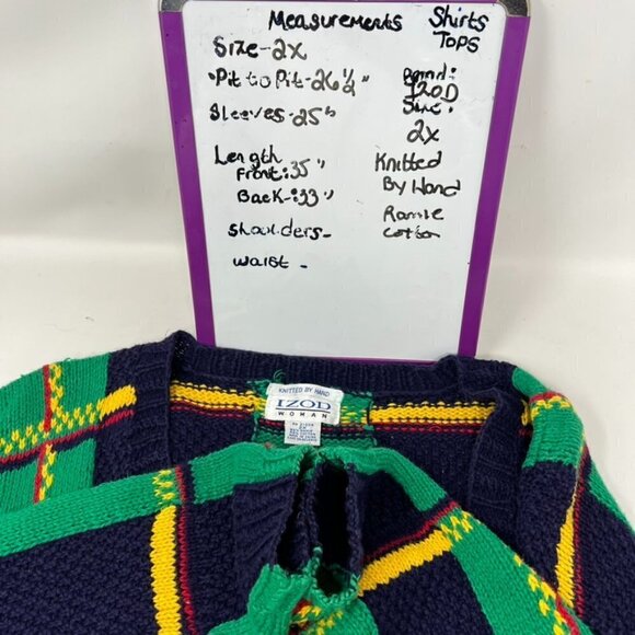 VTG Izod Retro Plaid Handknit Cardigan Sweater Plus Size 2X Relaxed Fit
Grandma - Picture 7 of 16